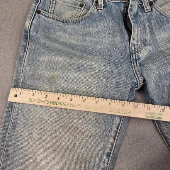 Levi's 502 Mens Jeans 28x32 Blue Light Wash Denim Regular Taper Red Tab Zip Fly